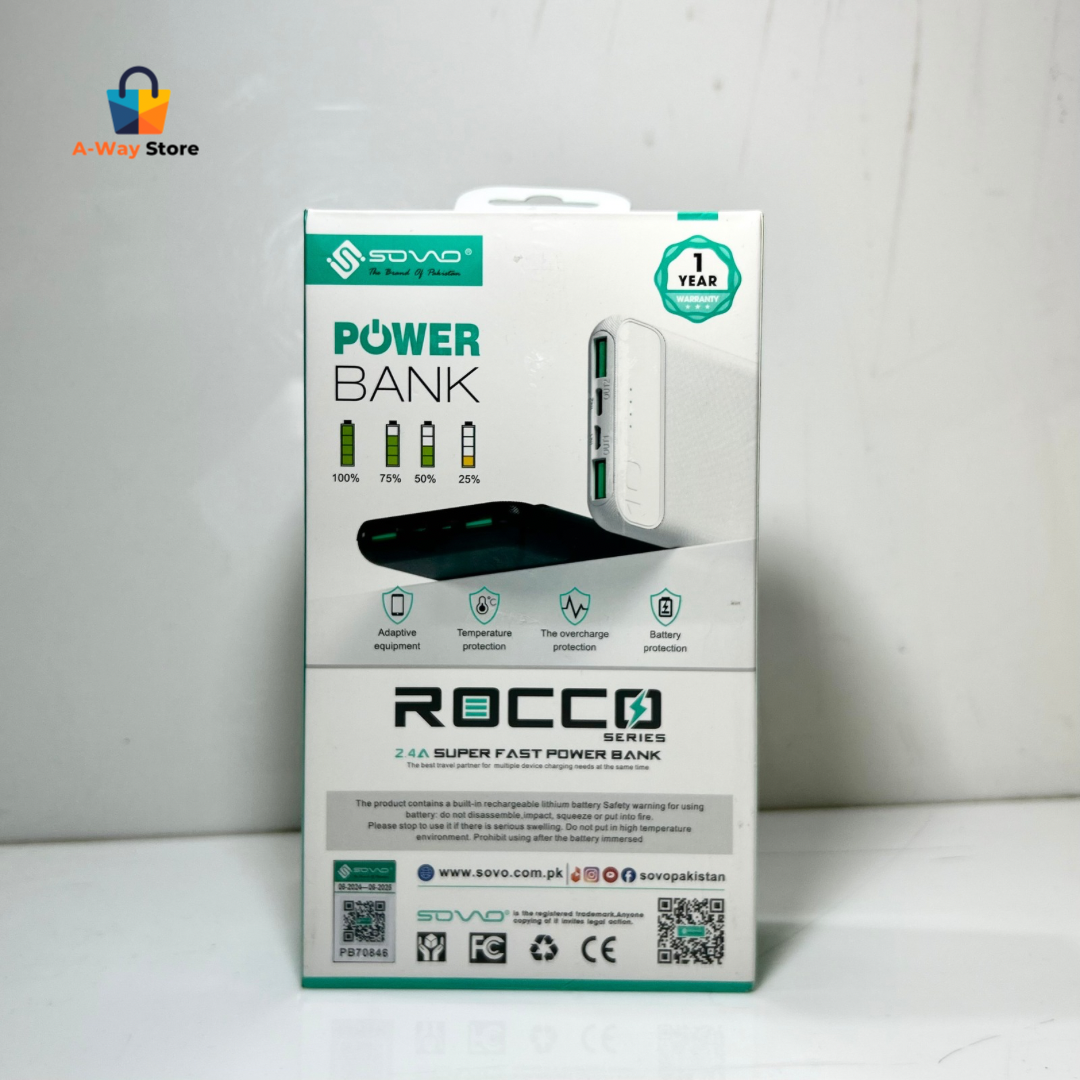 🔋 Sovo Power Bank SPB-611 | 10000mAh – Power That Follows You