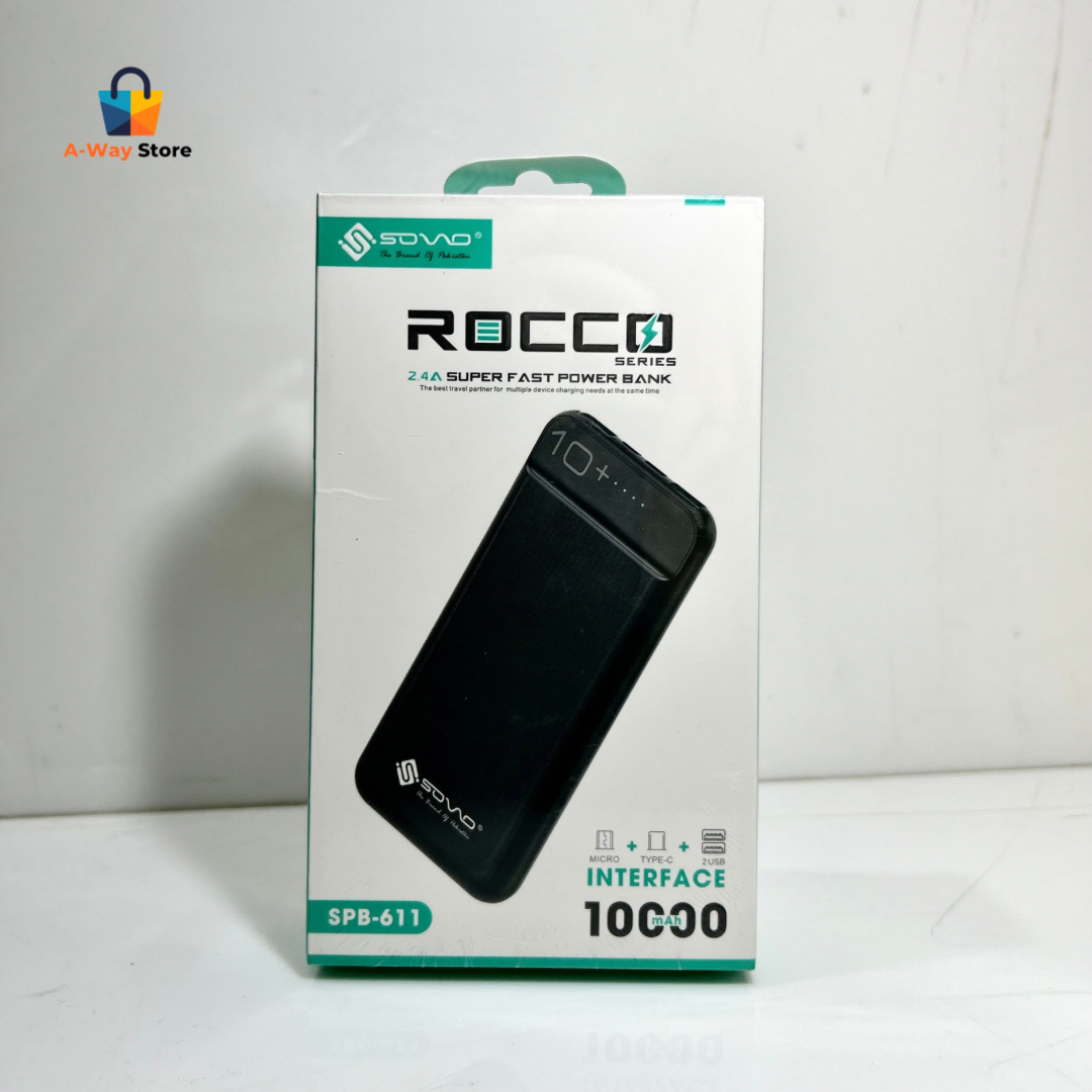 🔋 Sovo Power Bank SPB-611 | 10000mAh – Power That Follows You